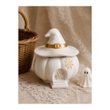 AlohamoraShop Cadı Şapkalı Kabak Dekoratif Saklama Kutusu | Beton El Yapımı Halloween Mumluk & Şekerlik