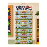 AlohamoraShop Okula Dönüş 2’den 9’a Ritmik Sayma Panosu – Lamine Eğitici Sınıf Duvar Materyali | İlkokul Matematik Eğitim Posteri 30X98cm