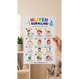 AlohamoraShop **Okula Dönüş Hijyen Kuralları Eğitim Posteri – Çocuklar İçin Temizlik ve Sağlıklı Yaşam Tablosu – Laminasyonlu 21x30 cm Eğitici Poster | Okul Öncesi ve İlkokul Eğitim Materyali**