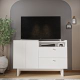 Alonex Home 120 cm Konsol, Çok Amaçlı, Tv Konsolu, Kahve Köşesi, Kiler, Mutfak Dolabı - Beyaz