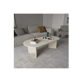 ALONEX HOME Diana Elips Mermer Desenli Orta Sehpa Modern Sehpa, Traverten Sehpa, Modern Sehpa, Ekonomik Sehpa