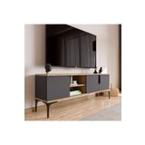 ALONEX HOME Tarz (FULL ANTRASİT) , 150 Cm Tv Ünitesi , Tv Sehpası ,raflı Tv Ünitesi Konsol, Modern Tv Ünitesi