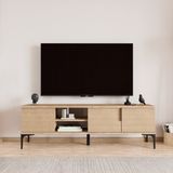Alonex Modern Tasarımlı 180 cm TV Ünitesi Suntalam Malzeme ile Açık Kahverengi Renkli