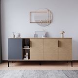Alonex Tarz Konsol 180 cm Metal Kulp Antrasit Sepet 180 Cm Yemek Odası Ofis Salon Ünite