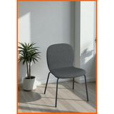 Alony Home Döşemeli Çelik Sandalye Cırt Cırtlı Çıkarılabilir Kılıf Yumuşak Minder Dayanıklı Iskelet 80 cm Koyu Gri