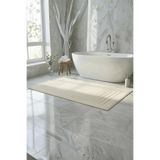 Alora Ekru Büyük Ayak Havlusu - 60x130 Cm, 690GR%100 Pamuk, Spa Ve Otel Banyo Paspası