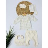 Alp Bebe Shiny Sim Detay Karpuz Kol Yenidoğan 5li Set - Krem - 0 - 3 Ay