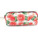 Alp Collection Bybag Portakal Meyve Desenli Kırmızı Beyaz Kalemlik Fermuarlı Makyaj Çantası