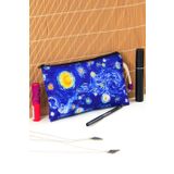 Alp Collection Yıldızlı Gece Tablosu Desenli Van Gogh Kalemlik Fermuarlı Makyaj Çantası Orta Boy 12cm X 20cm