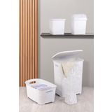 ALP HOME Dantel Desen 5 Parça Banyo Seti Kirli Sepeti Çamaşır Selesi Deterjanlık Wc Fırça Çeyiz Seti