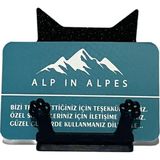 Alp in Alpes Kedi Temalı Kartvizitlik Şık ve Kullanışlı 1 Adet Veteriner Kliniği İçin - Siyah