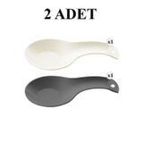 Alp Model Tezgah Üstü Kirli Kaşıklık & Kepçe Altlığı Kaşıklık Altlığı 23 Cm 2 Adet Krem Antrasit