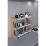 Alpa Ev Mobilya 3 Katlı Masa Üstü Mutfak Rafı Suntalam Malzemeden Modern Tasarım Çok Amaçlı Baharatlık ve Tezgah Üstü Organizer Organizer 46x44 cm - Ahşap - Beyaz