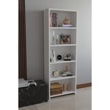 Alpa Ev Mobilya 5 Raflı Kitaplık Dekoratif Çok Amaçlı Düzenleyici Raf 150 cm Salon Çalışma Odası Raf - Beyaz