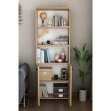 Alpa Ev Mobilya Kapaklı Çok Amaçlı Mutfak Dolabı 150X50X22 cm - Raflı Erzak Dolabı Modern Depolama Ünitesi - Beyaz - Atlantik Çam