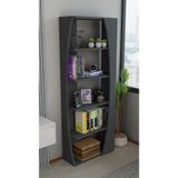Alpa Ev Mobilya Kavisli İskandinav 150 cm 6 Raflı Kitaplık Salon Rafı | Ofis Dolabı Modern Raf Organizer