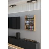 Alpa Ev Mobilya Modern Ahşap 3 Katlı 90 cm Çalışma Odası Kitaplık Rafı - Duvar Tipi Montessori Kitap Düzenleyici - Atlantik Çam
