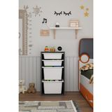 Alpa Ev Mobilya Modern Tv Ünitesi Ahşap Raflı 2 Katlı 4 Raflı Televizyon Sehpası Televizyon Ünitesi - Antrasit