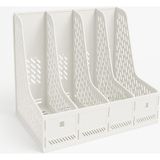Alpa Store 4 Bölmeli Etiketli Magazinlik Arşiv Kutusu Beyaz Masaüstü Organizer 32,5*26*30 cm Demonte