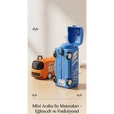 Alpa Store 520 ml Askılı Pipetli Araba Minibüs Model Tritan Matara Suluk Erkek Çocuk Okul Su Kabı - Mavi