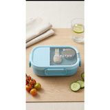Alpa Store 700 ml Paslanmaz Çelik Yemek Kutusu Beslenme Kabı Lunch Box Çatal Ile Birlikte - Mavi