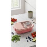 Alpa Store 700 ml Paslanmaz Çelik Yemek Kutusu Beslenme Kabı Lunch Box Çatal Ile Birlikte - Pembe