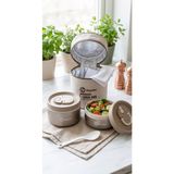 Alpa Store Fıxpoınt 1040 ml Çelik Beslenme Kabı Yemek Kutusu Lunch Box Sefer Tası 2 Katlı Termal Çantasıyla - Kahverengi
