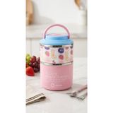 Alpa Store Fixpoint 1060 ml Double Lunch Box Paslanmaz Çelik 2 Katlı Beslenme Yemek Kabı Yemek Kutusu Sefer Tası - Pembe