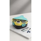 Alpa Store Fixpoint 650 ml Lunch Box Paslanmaz Çelik Beslenme Yemek Kabı Çatal Kaşık Yemek Kutusu Sefer Tası Beslenme Örtüsü Hediyeli - Yeşil