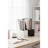Alpa Store Mg 101 2'li Set A4 Demonte Plastik Dikey Magazinlik Klasör Arşiv Kutusu Organizer Saklama Depolama - Beyaz - Siyah