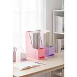 Alpa Store Mg 101 2'li Set A4 Demonte Plastik Dikey Magazinlik Klasör Arşiv Kutusu Organizer Saklama Depolama - Pastel Pembe - Pastel Mor