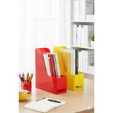 Alpa Store Mg 101 2'li Set A4 Demonte Plastik Dikey Magazinlik Klasör Arşiv Kutusu Organizer Saklama Depolama - Sarı - Kımızı
