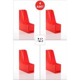 Alpa Store Ops Mg 101 Magazinlik 4'lü Set A4 Demonte Plastik Dikey Klasör Arşiv Kutusu Organizer Saklama - Kırmızı