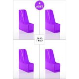 Alpa Store Ops Mg 101 Magazinlik 4'lü Set A4 Demonte Plastik Dikey Klasör Arşiv Kutusu Organizer Saklama - Mor