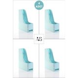 Alpa Store Ops Mg 101 Magazinlik 4'lü Set A4 Demonte Plastik Dikey Klasör Arşiv Kutusu Organizer Saklama - Pastel Mavi