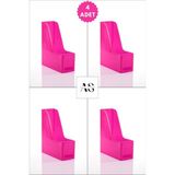 Alpa Store Ops Mg 101 Magazinlik 4'lü Set A4 Demonte Plastik Dikey Klasör Arşiv Kutusu Organizer Saklama - Pembe