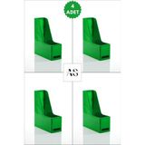 Alpa Store Ops Mg 101 Magazinlik 4'lü Set A4 Demonte Plastik Dikey Klasör Arşiv Kutusu Organizer Saklama - Yeşil