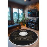 Alpacarpet Kaymaz Taban Makinede Yıkanabilir CD Desenli Oyuncu Playstation Xbox Gamer Genç Odası Halısı