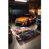 Alpacarpet Kaymaz Taban Makinede Yıkanabilir GTR Skyline Godzilla JDM Yarış Arabası Oyuncu Gamer Odası Halısı