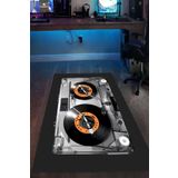 Alpacarpet Kaymaz Taban Makinede Yıkanabilir Müzik Kaset Desenli Oyuncu Gamer Genç Odası Halısı