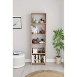 alpaevmobilya Ahşap 5 Raflı 150 Cm Çok Amaçlı Açık Kitaplık Dekoratif Salon Rafı Düzenleyici Ve Organizer