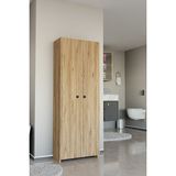 Alpaevmobilya Çok Amaçlı 2 Kapaklı 5 Raflı 150 cm Banyo Dolabı Organizer Düzenleyici ve Çamaşır Odası Dolabı - Atlantik Çam