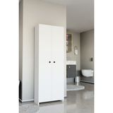 Alpaevmobilya Çok Amaçlı 2 Kapaklı 5 Raflı 150 cm Banyo Dolabı Organizer Düzenleyici ve Çamaşır Odası Dolabı - Beyaz
