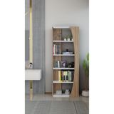alpaevmobilya Kavisli İskandinav 150 cm 6 Raflı Kitaplık Salon Rafı | Ofis Dolabı Modern Raf Organizer