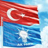Alpaka Kumaş Türk Bayrağı, Mavi Ak Parti 2 Bayrak Set -70 x 105 cm - Renkli