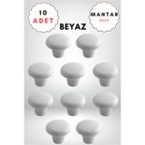 ALPAKS Düğme Plastik (BEYAZ) Mobilya Mutfak Çekmece Düğme Kulp 10'li Paket – Şık Ve Dayanıklı Tasarım