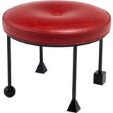 Alpaq Studio Ruby Stool Deri Puf - Kırmızı - Standart