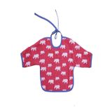 Alpar Tekstil Outlet Ürün Kız -erkek Bebek - Çocuk Pamuklu Kollu Havlu Mama Önlüğü 6-24aylık Kırmızı/gergedan