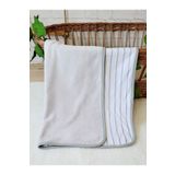 Alpar Tekstil Peluş Welsoft Kışlık-baharlık Çift Taraflı Katlı Kız-erkek Bebek Battaniyesi Beyaz-gri/çizgili
