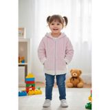 Alpar Tekstil Yumuşacık Kapşonlu Peluş Welsoft Kız Çocuk Ceketi - Hırka 2-4 Yaş /pudra Pembe